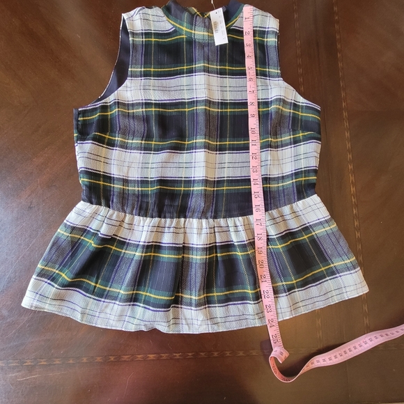 J. Crew | NWT Sleeveless Peplum Gilded Highland Tartan Plaid - Picture 9 of 9